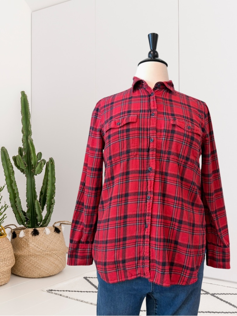 J.Crew Long Sleeve Plaid Soft Flannel Button Down Shirt Top